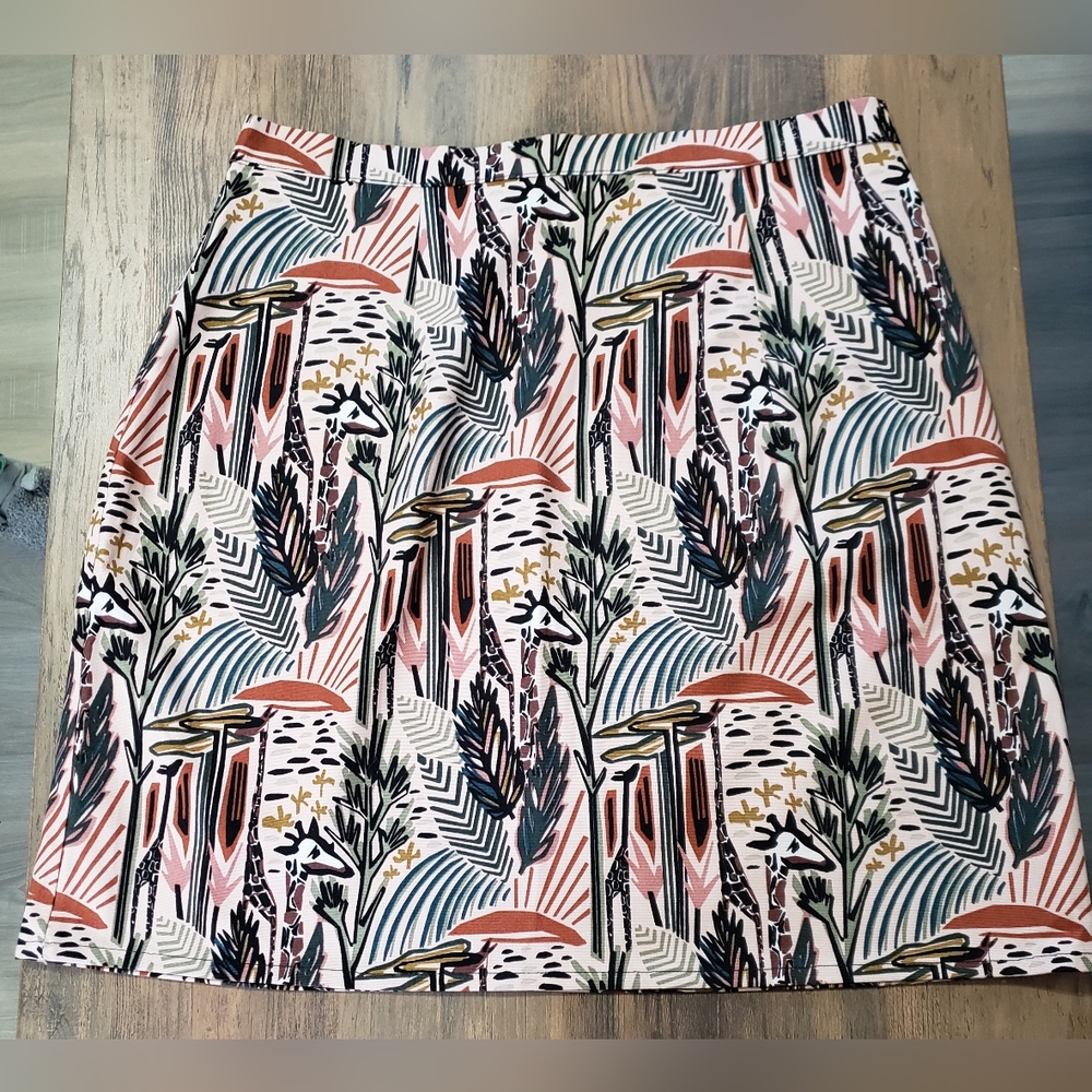 WULFKA Tropical Print A-Line Women's Mini Skirt Organic Handmade
